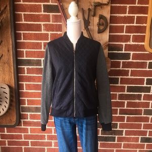Gray & Navy Bomber Jacket